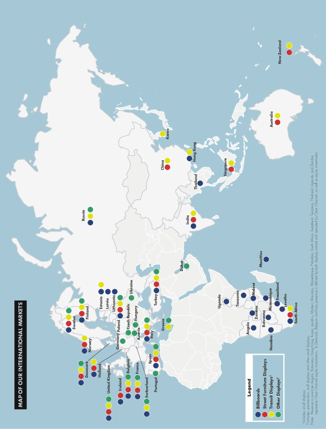 (MAP OF OUR INTERNATIONAL MARKETS)